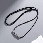 Sterling silver 999 auspicious moirite necklace men's retro national trend high-end trend woven black rope necklace - Image 4